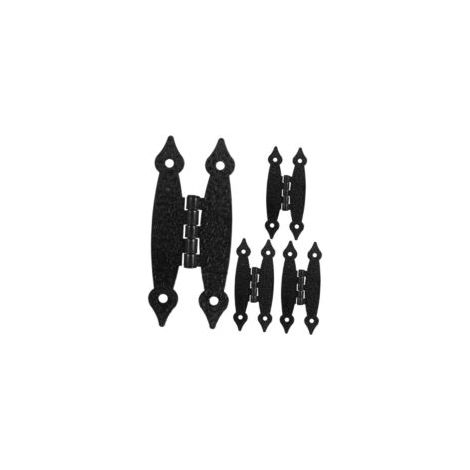 Cerniere a 4 pezzi per armadi, cassettiere, mobili antichi, vetrine, tavoli pieghevoli, tavoli da ufficio/pranzo, ferro nero, 89371,2 mm - Crezuo (1/4)