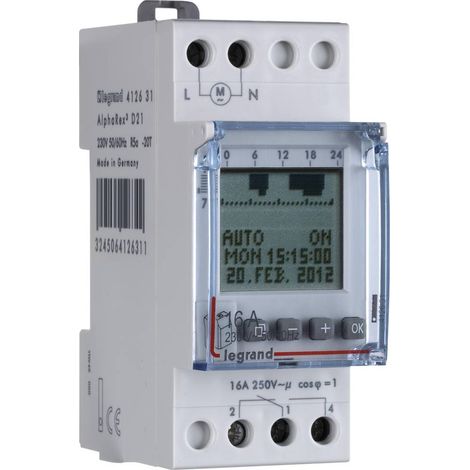 Legrand 412654 Timer per guida DIN digitale 4000 W