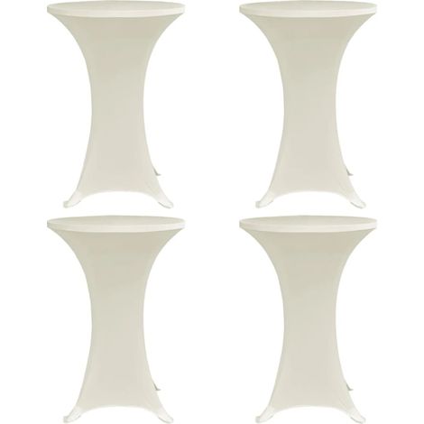 Stehtischhussen 4 Stk. Ø 70 cm Creme Stretch