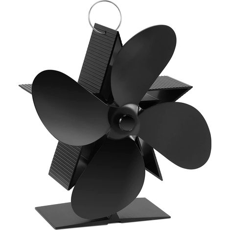Ventilador para estufa de leña accionado por calor, ventilador de estufa de 4 aspas, ventilador para chimenea, ventilador para estufa de pellets, chimenea de leña y estufa de leña (1/5)