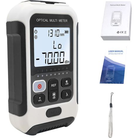 Medidor de potencia de fibra óptica blanco – Probador multifunción de alta precisión para ingeniería de telecomunicaciones, 1 unidad