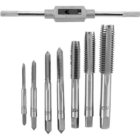 Ensemble De Porte-Taraud Métrique Manuel - Acier Chrome Vanadium - Pour Filetage Précis - Kit De 8 Pièces (1/3)