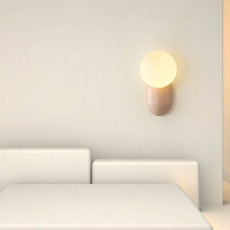 Applique Murale Nordique à LED Macaron, pour Salon, Chambre à Coucher,Rouge clair - lumière chaude (1/3)