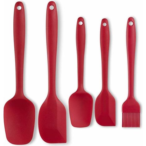 Set of 5 silicone spatulas, silicone brush, heat resistant, food safe, non-stick coating