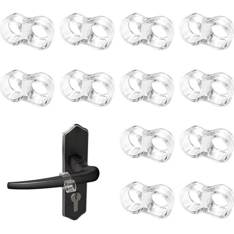 12 pièces butée de porte poignée, butée de poignée de porte transparente butée de poignée de porte en forme de 8 pour la protection butée de porte en PVC hautement élastique protection murale pour