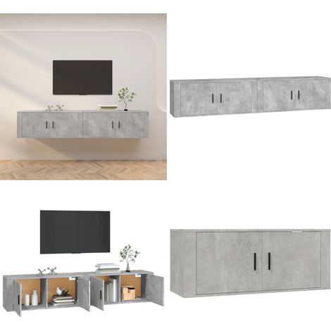 TV-Wandschränke 2 Stk. Betongrau 100x34,5x40 cm - TV-Wandschrank - TV-Wandschränke - Home & Living (1/5)