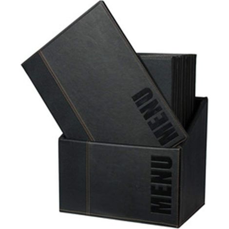 SECURIT - Set da 20 Porta Menu A4 Box Inclusa Linea Trendy - Per Caffè, Ristoranti, Bar - Similpelle - Colore Bordeaux (1/4)