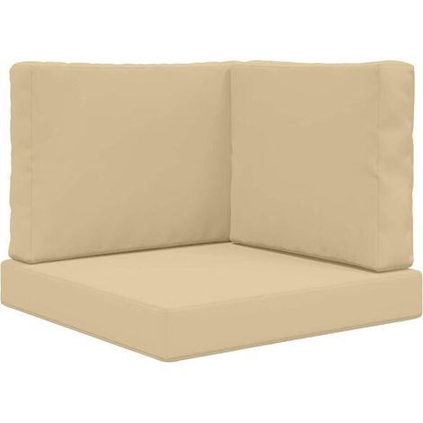Ensemble de trois coussins pour canapé d'extérieur, en polyester beige (1/5)