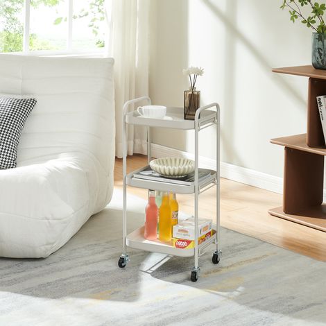Carro de servicio Kelevn 3 niveles acero 67x33x31cm - Gris [en.casa] (1/5)