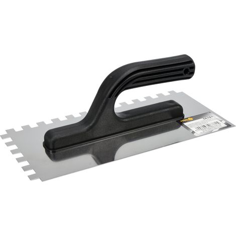 Truelle à plâtre en acier inoxydable 270 x 125 mm, dents 10 x 10 mm / 06781 / vorel