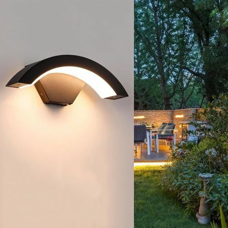 Applique murale extérieure 18W, indice de protection IP65, un produit d'éclairage moderne thermoformé adapté aux environnements extérieurs tels que les jardins, les cours, les clôtures et les allées. (1/4)