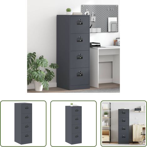 Schubladen - Aktenschrank mit Schubladen 2 pcs Anthrazit 44 x 50 x 106,5 cm (1/5)