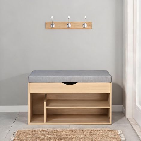 Console beige en MDF 2 niveaux 80 x 30 x 48 cm (1/5)
