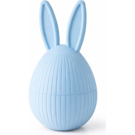 Osterei mit Hasenohren, blauer Dekobehälter (1/3)