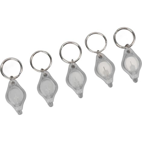 Mini lampe torche LED porte-clés (lot de 5), lampe torche portable pour bijoux, détection de lumière blanche (1/5)