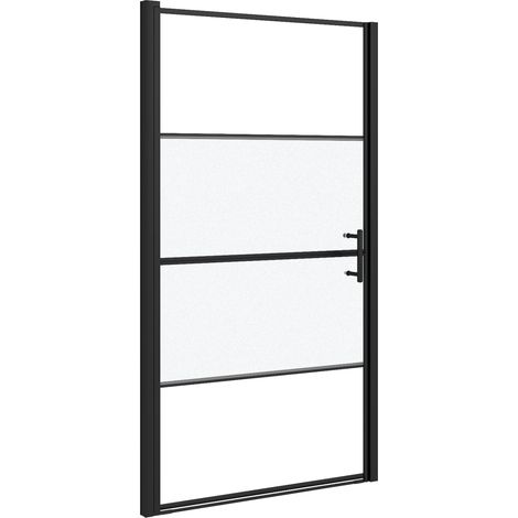 Maison Exclusive - Parete Doccia 100x178 cm Vetro Temperato Semi Smerigliato Nero