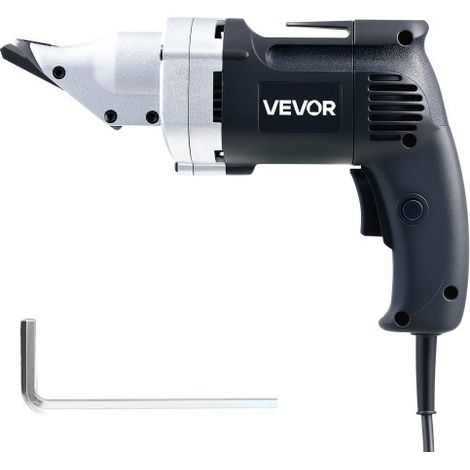 Tijeras Eléctricas para Chapa Metálica, con Cable de 4.0 A, Cabezal Giratorio de 360°, Velocidad Variable, Corte Continuo y Limpio para Acero Galvanizado 1,22 mm y Acero Inoxidable 1 mm (1/5)