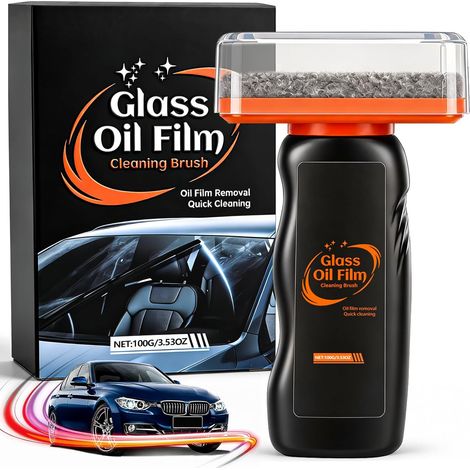 Nettoyant Vitre Voiture Pare Brise - Produit Nettoyage Voiture, Brosse Nettoyage Voiture Anti Pluie, Oil Film Cleaning Brush pour Ceramique Glass Emulsion, Meilleure Visibilité