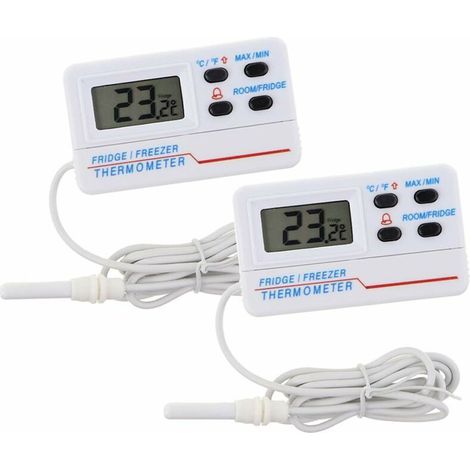 royaluxe -Pack Thermomètre numérique pour réfrigérat congélat avec alarme de température et fonction Max Min et câble de 1,2 m (1/5)