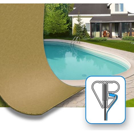 Liner per piscina interrata ovale 737x360 h150 cm Sabbia 0,8 mm
