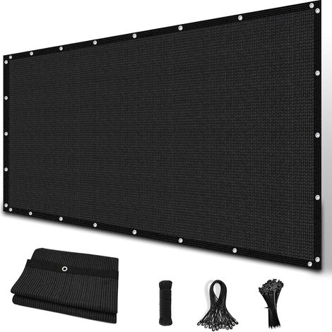 Filet d’ombrage PEHD 160g/m² 2X2m, Toile d’Ombrage Anti-UV 90% avec Œillets, Filet Solaire pour Jardin, Terrasse, Serre et Carport,Noir (1/5)