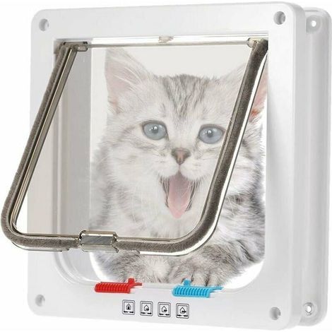 Chatière à puce électronique marron pour chat et petit chien – Matériaux résistants aux intempéries – Installation facile en porte ou fenêtre (1/5)