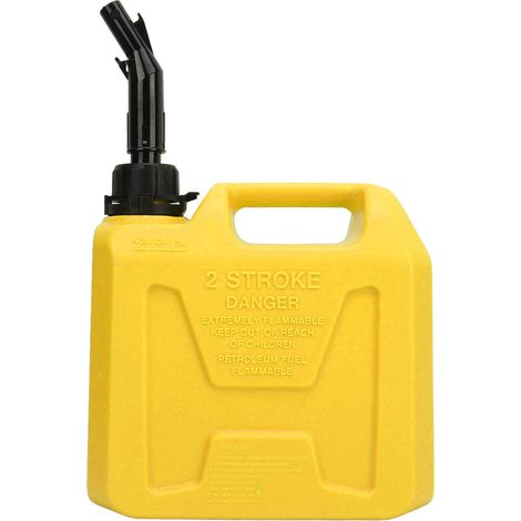 Ortviai Bidon à carburant 5 L jaune en polyéthylène haute densité avec fermeture automatique pour camping-car, voiture, SUV