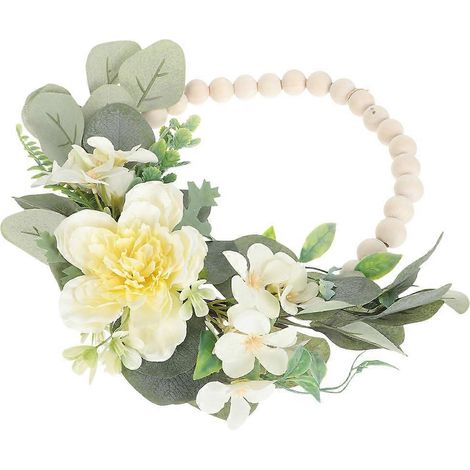 Couronne de Noël, guirlande de fleurs artificielles blanches pour la maison, lot de 5 pièces (1/5)