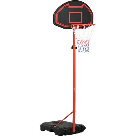 HOMCOM 200-250cm Adjustable Basketball Hoop Backboard  w/ Wheels For Kids