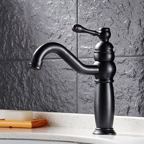 Mitigeur pour vasque laiton noir monocommande pour vasque (1/5)