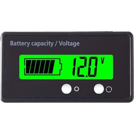 Moniteur de capacité de batterie 12 V pour clé, écran LCD rétroéclairé, indicateur d'état de batterie au plomb-acide, testeur de capacité de batterie au lithium (vert) (1/5)