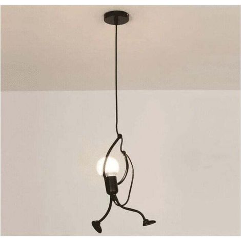 Kreative schwarze Metall-Hängeleuchte fürs Kinderzimmer. Hängelampe, 26 cm Durchmesser, höhenverstellbar bis 140 cm, E27-Fassung.