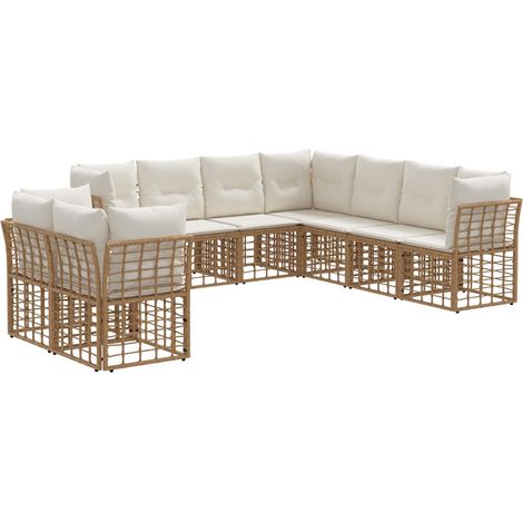 Outdoor-Sofagarnitur Natur Polyester vidaXL