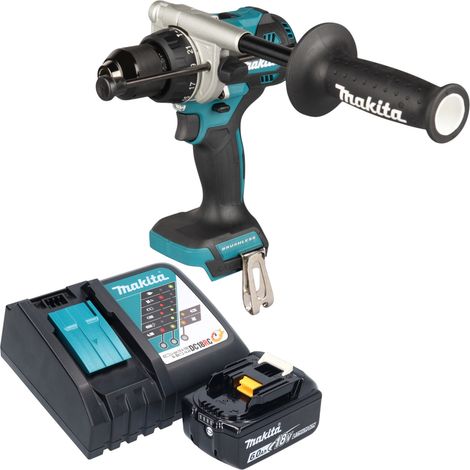 Taladro atornillador de impacto a batería Makita DHP 492 RG1 18 V 141 Nm sin escobillas + 1 batería de 6,0 Ah + cargador