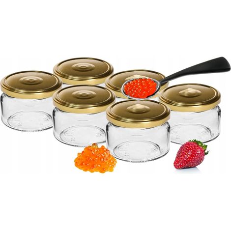 Vasetti per marmellata con coperchio, 6 pezzi, 200 ml