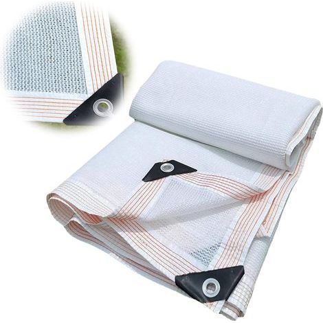 Toile d'ombrage blanche, protection solaire 85%, filet de ventilation en maille pour porte de poulailler (Dimensions : 1 x 1,0 m) (1/5)