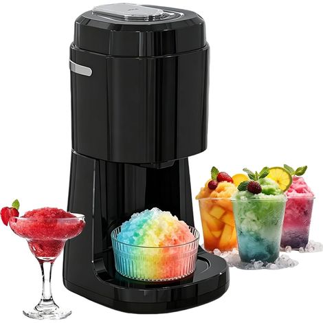 Machine à broyer la glace électrique, machine à glace pilée Snow Cone 135W, fabricant de snowcone / 58 dB faible bruit, pour la maison, anniversaire, maison, cuisine black (1/5)