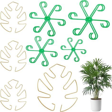 12 pièces Support Tiges Plantes, Support Monsteras Kit, Feuilles Monstera pour Plantes Grimpantes, Tuteur Plante Interieur Supports Monstera pour Pots de Fleurs, Accessoire pour Jardin (1/5)