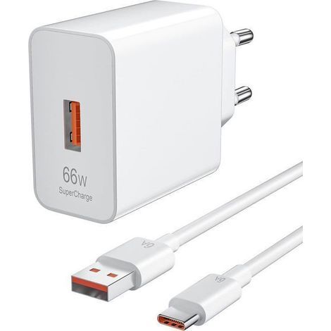 KLVGTIFS PU – 66-W-Supercharge-Schnellladegerät für Honor 90 Lite und 200 Lite, ACOCOBUY-Schnellladegerät mit 6-A-USB-C-Kabel (1 m), Supercharge-Ladegerät (1/5)