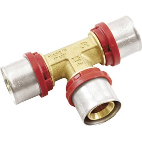 TEE RIDOTTO A PRESSARE PER TUBO MULTISTRATO TIEMME Ø32 x Ø16 x Ø32
