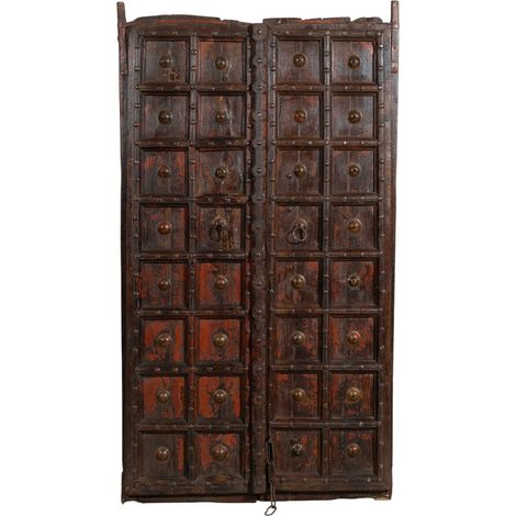 Porte en bois massif et en fer pour l'intérieur ou l'extérieur, de style médiéval.