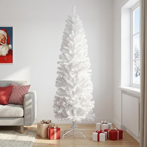 vidaXL Albero di Natale Artificiale Sottile 210 cm PVC e Acciaio (1/5)