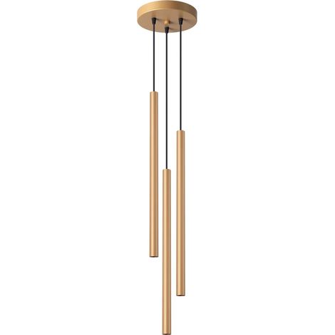 Lámpara colgante Vacu dorado, 3 luces (1/5)