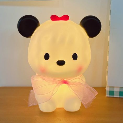 Niedliche Bären-Tischlampe, Nachttischlampe, Schleifen-Hundelampe fürs Kinderzimmer, Nachtlicht, dekorative Mädchenlampe (1/5)