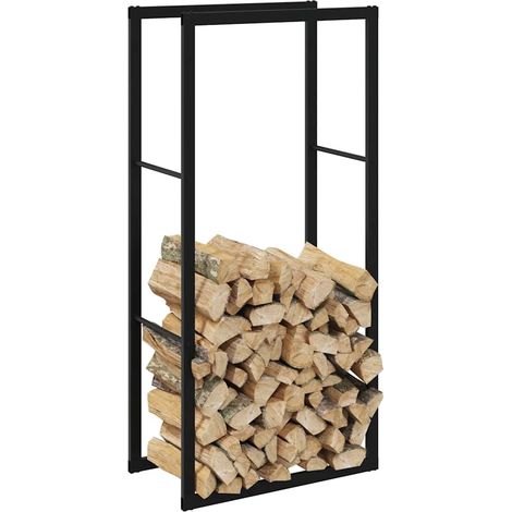 vidaXL Firewood Rack Black 55x30x116 cm Steel