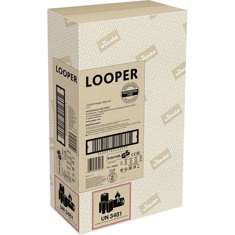 Vileda Looper, Sistema Lavapavimenti elettrico spray senza filo, Pulizia senza sforzo, Serbatoio d’acqua integrato con 2 paia di panni in microfibra divesi, Per tutti I pavimenti, Senza secchio (1/2)