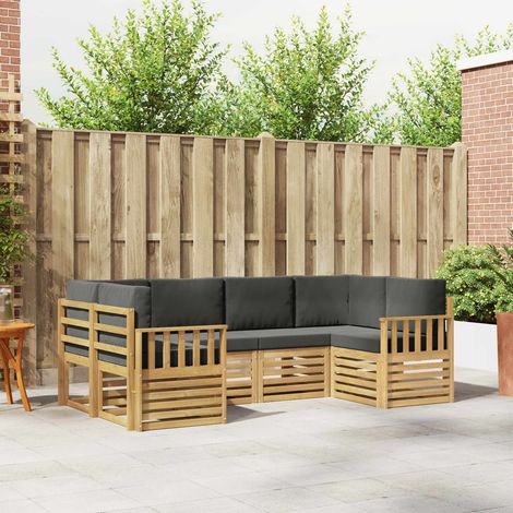 vidaXL Outdoor-Sofagarnitur 5 pcs Weiß und Anthrazit (1/5)