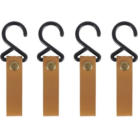 Set aus 4 verschleißfesten PU-Haken mit Metallknopf für den Außenbereich, ideal für Camping, Wandern, Picknicks, Küchenutensilien und Geschirr.