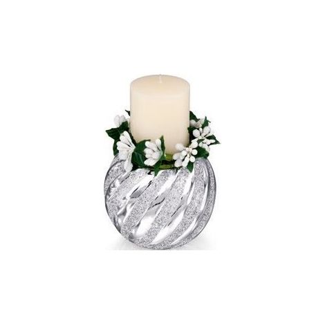 Portacandele bianco Dimensioni: Fi 8,5 H12 cm Codice articolo: BC5571/17