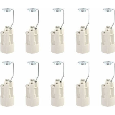 Casquillo E14, portalámparas E14 ajustables, adaptador de casquillo E14, portalámparas de bayoneta, 10 unidades (blanco) (1/4)
